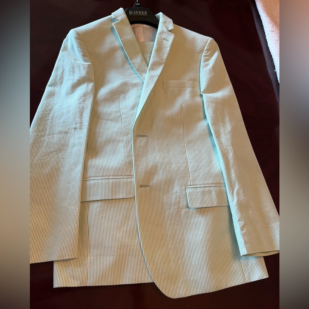 Ralph Lauren Boys Seersucker Suit size 20 30 L